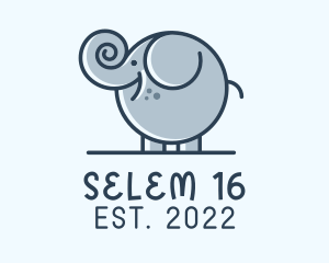 Cute Round Elephant logo design
