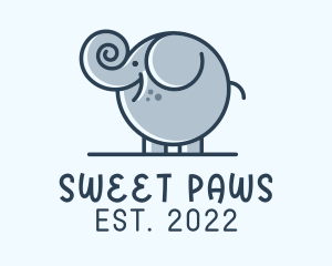 Cute - Cute Round Elephant logo design