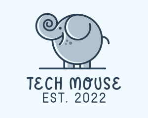 Cute Round Elephant logo design