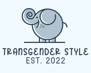 Cute Round Elephant logo design