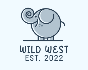 Cute Round Elephant logo design