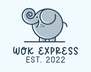 Cute Round Elephant logo design