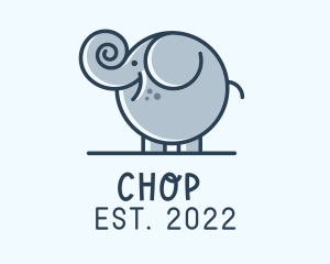 Cute Round Elephant logo design