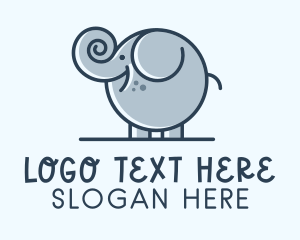 Cute Round Elephant Logo