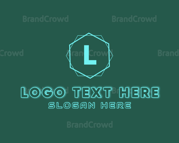 Tech Glowing Hexagon Logo