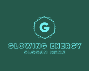 Tech Glowing Hexagon logo design