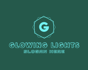 Tech Glowing Hexagon logo design