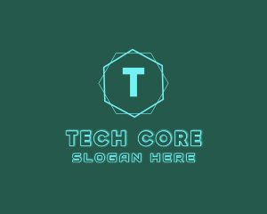 Tech Cyber Hexagon logo design