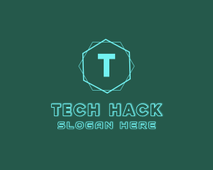 Tech Cyber Hexagon logo design