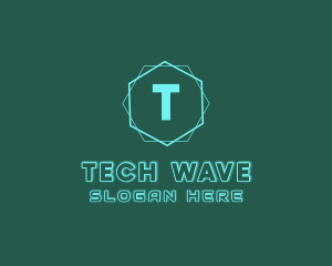 Tech Glowing Hexagon logo design