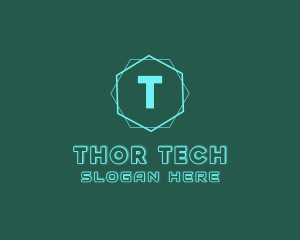 Tech Cyber Hexagon logo design