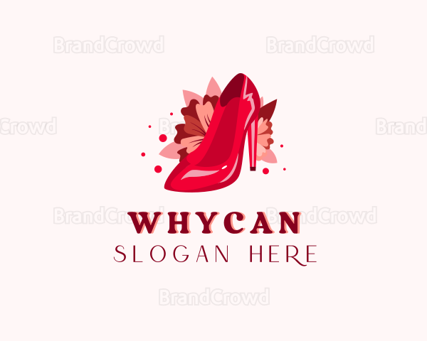 Floral High Heels Shoe Logo