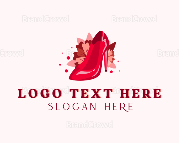 Floral High Heels Shoe Logo