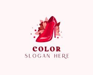 Floral High Heels Shoe Logo