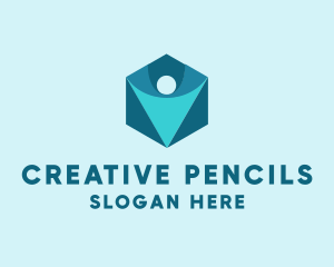 Creative Person Hexagon logo design