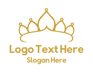 Gold Crown - Gold Tiara Accessory logo design