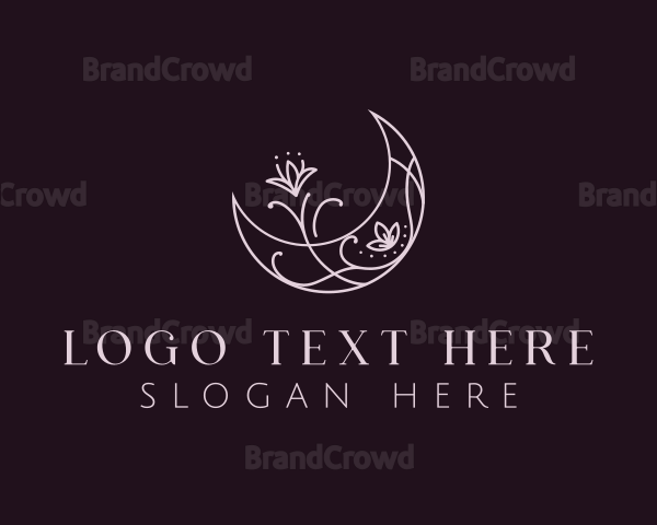 Moon Floral Bloom Logo