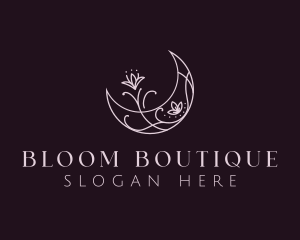 Bloom - Moon Floral Bloom logo design