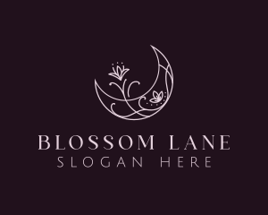 Moon Floral Bloom logo design