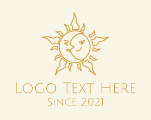 Planetarium - Merged Moon and Sun logo design