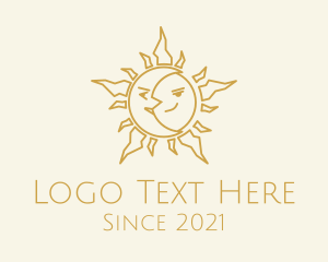 Spirituality - Merged Moon and Sun logo design