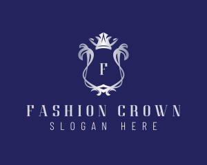 Crown Wreath Regal Shield logo design