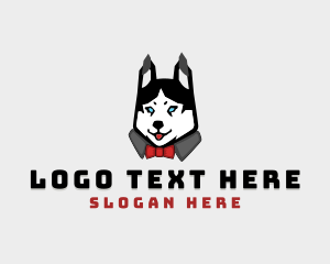 Groomer - Husky Dog Character logo design