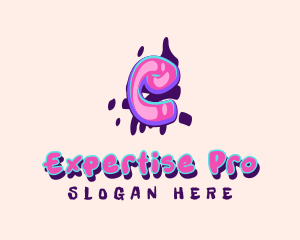 Pop Graffiti Art Letter E logo design