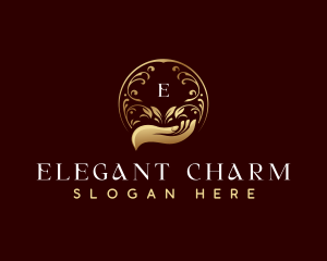 Elegant Cosmetics Hand logo design