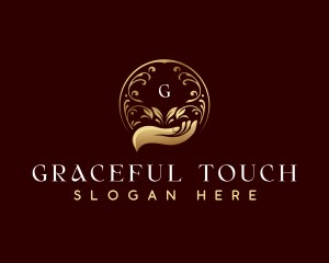 Elegant Cosmetics Hand logo design