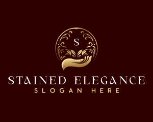 Elegant Cosmetics Hand logo design