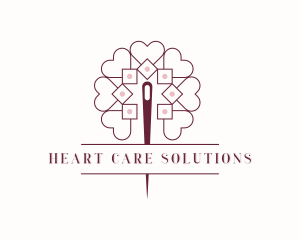 Tailoring Sewing Needle Heart logo design