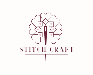 Tailoring Sewing Needle Heart logo design