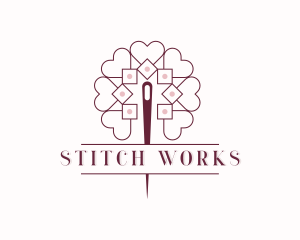 Tailoring Sewing Needle Heart logo design