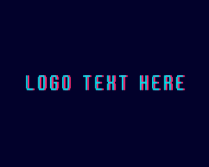 Cyber Game - Digital Glitch 3D logo design