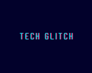 Digital Tech Glitch logo design