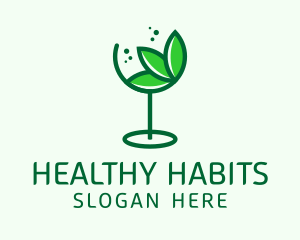 Healthy Wine Glass  logo design