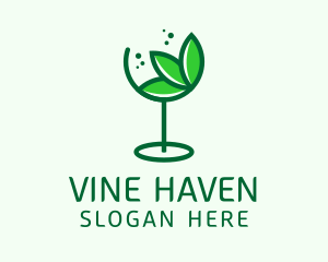 Healthy Wine Glass  logo design