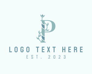 Tropical - Gardening Vine Letter P logo design