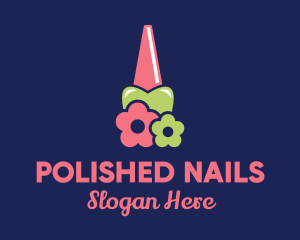 Cute Flower Nail Polish logo design