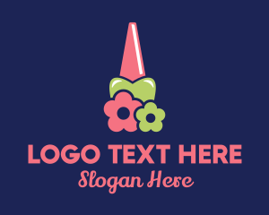 Floral Design - Cute Flower Nail Polish logo design
