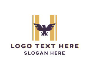 Flight - Eagle Falcon Letter H logo design