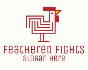 Red Maze Rooster  logo design