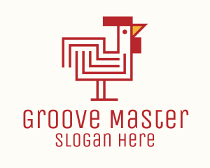 Poultry Farm - Red Maze Rooster logo design
