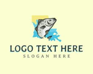 Map - Perch Fish Louisiana logo design