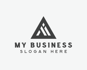Triangle Business Letter M logo design