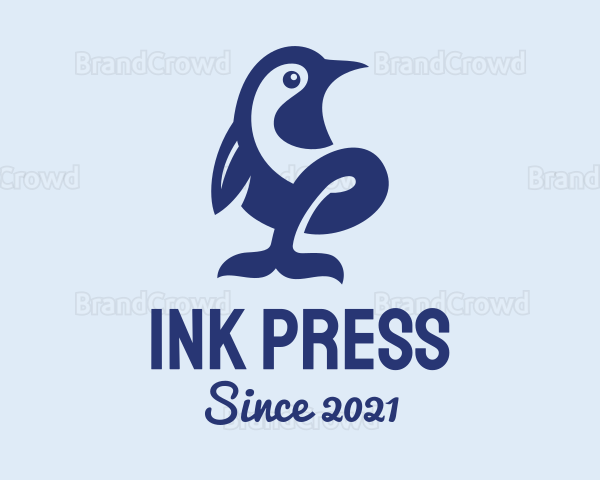 Blue Wild Penguin Logo