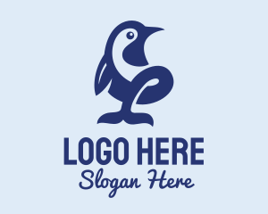 Blue Wild Penguin  Logo