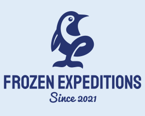 Blue Wild Penguin  logo design