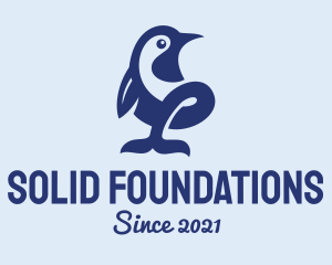 Animal Conservation - Blue Wild Penguin logo design